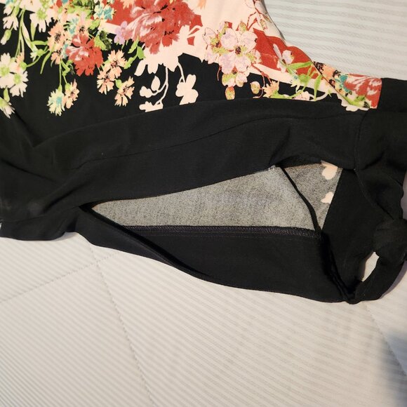 Colorful Flower Print Dress on Black Background - Picture 5 of 8